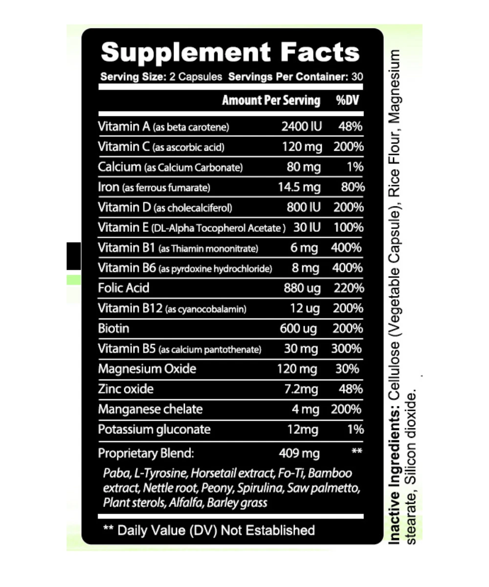 Bottle of Biotin Hair Growth & Repair Supplement – Hair Regeneration 800MG to support health and wellness
