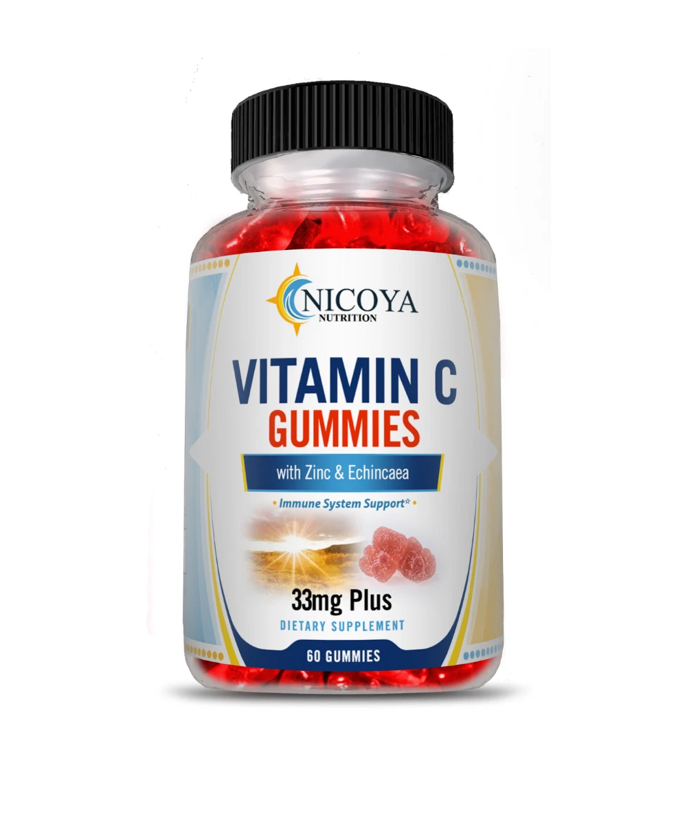 Bottle of Vitamin C Gummies for Immune & Heart Support – 60ct, 33mg+ to support health and wellness