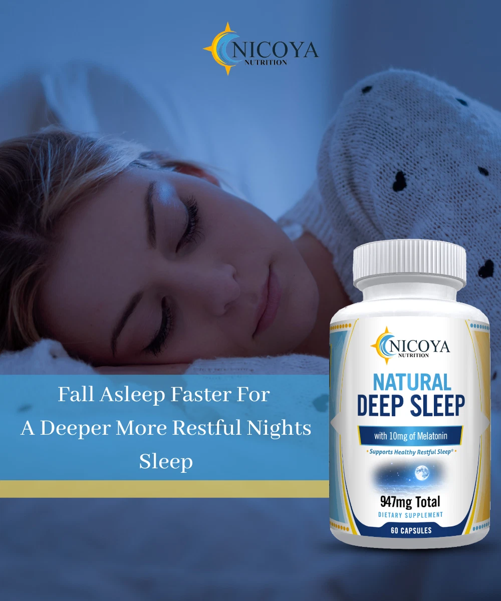 Bottle of Melatonin Sleep Supplement for Deep Sleep & Relaxation – 60ct to support health and wellness