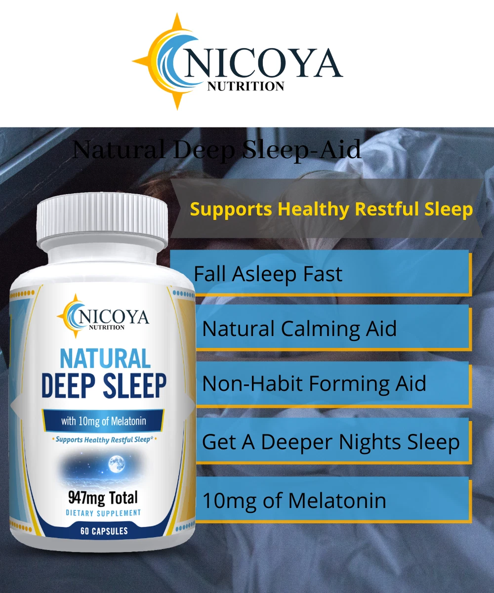 Bottle of Melatonin Sleep Supplement for Deep Sleep & Relaxation – 60ct to support health and wellness