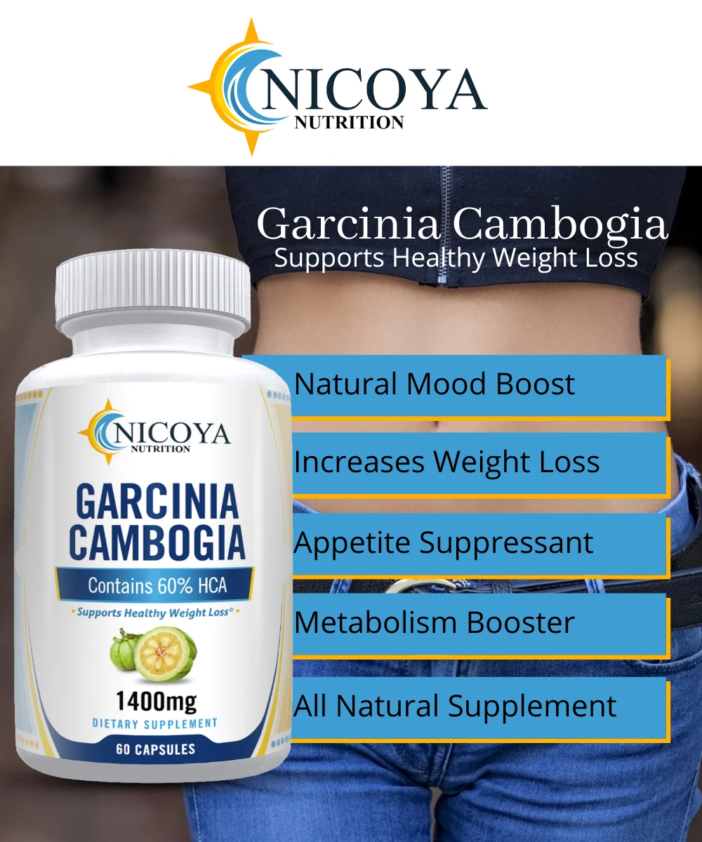Bottle of Garcinia Cambogia Supplement for Weight Loss & Carb Control – 1400mg, 60CT to support health and wellness