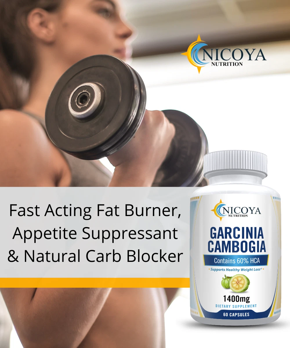 Bottle of Garcinia Cambogia Supplement for Weight Loss & Carb Control – 1400mg, 60CT to support health and wellness