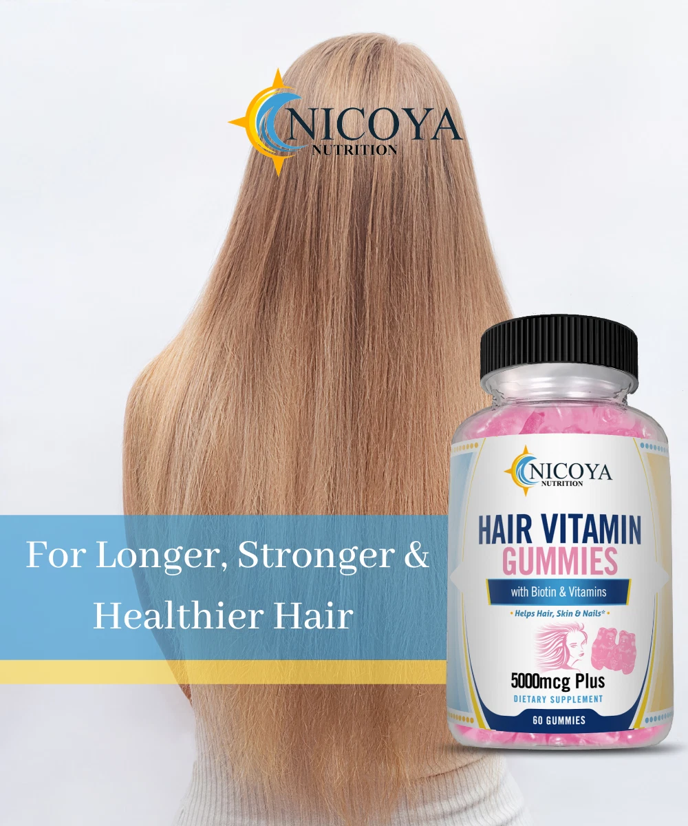 Bottle of Biotin Hair Growth Gummies for Hair Growth & Health Support – 5000mcg, 60ct to support health and wellness