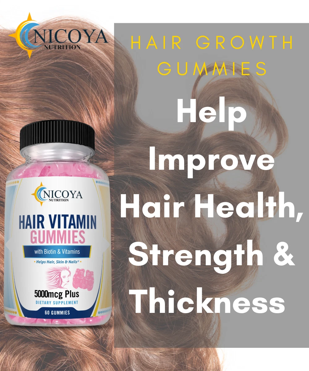 Bottle of Biotin Hair Growth Gummies for Hair Growth & Health Support – 5000mcg, 60ct to support health and wellness
