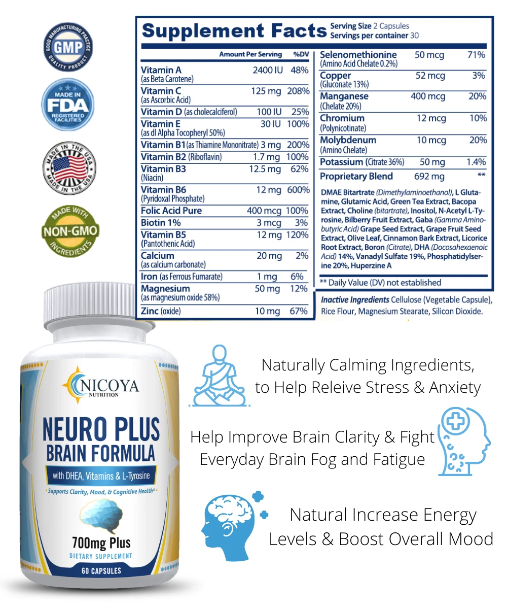 Bottle of Nootropic Brain Supplement for Memory & Focus Support – 700mg to support health and wellness