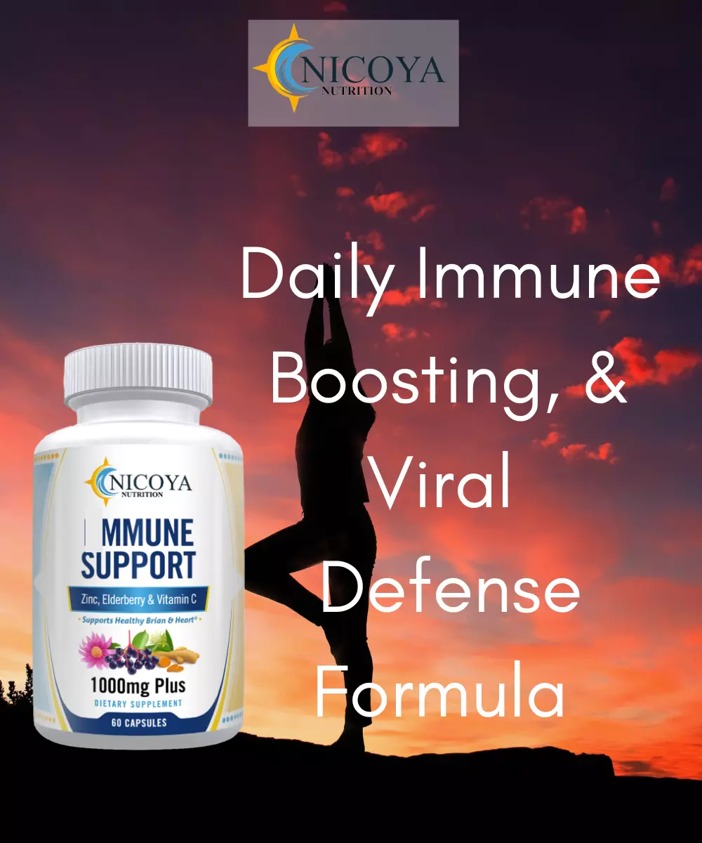 Bottle of 12 in 1 Daily Immune Support 1000mg+ for Viral Defense & Antioxidants to support health and wellness