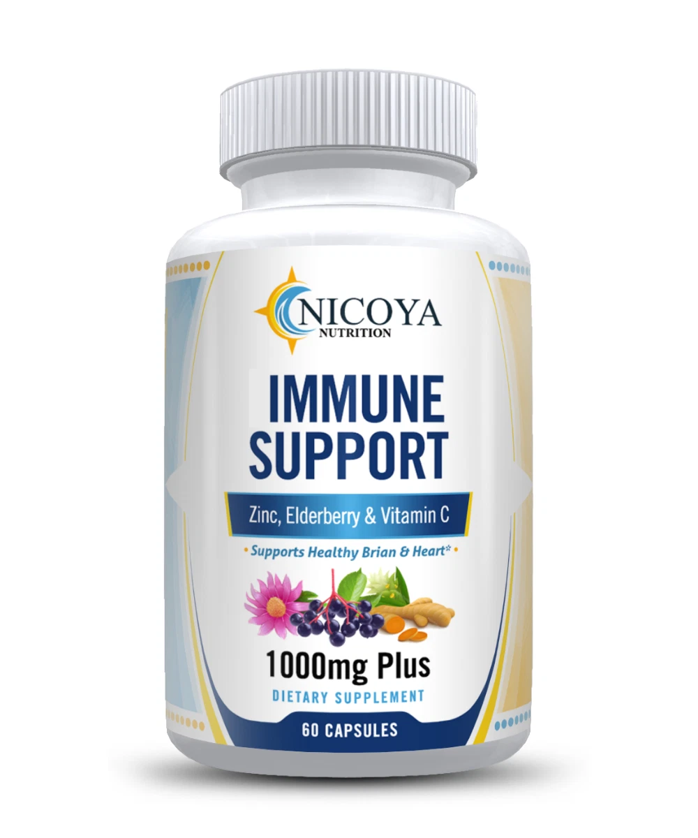Bottle of 12 in 1 Daily Immune Support 1000mg+ for Viral Defense & Antioxidants to support health and wellness