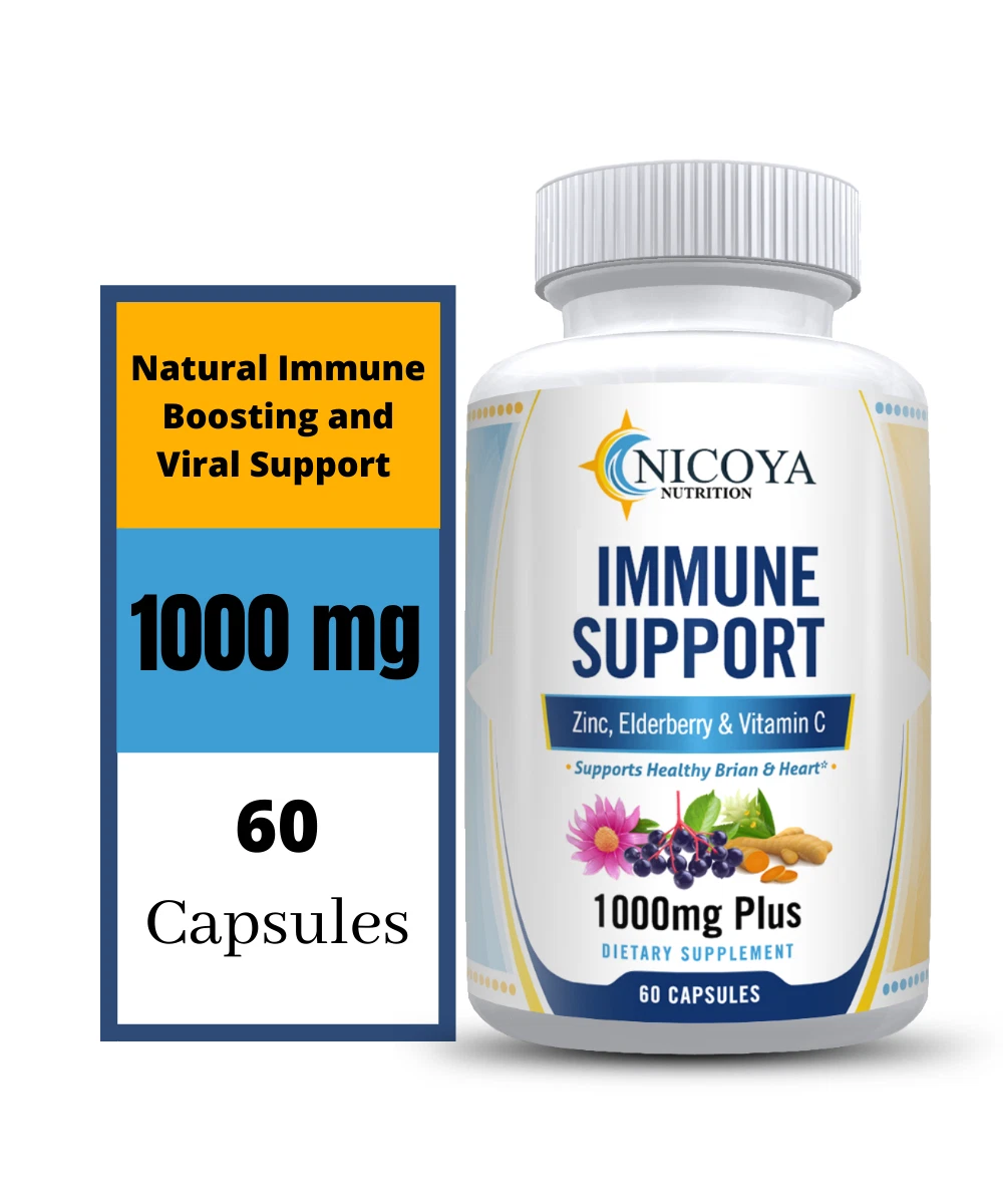 Bottle of Elderberry Immune Support Supplement – 12 in 1, 1000MG+ to support health and wellness