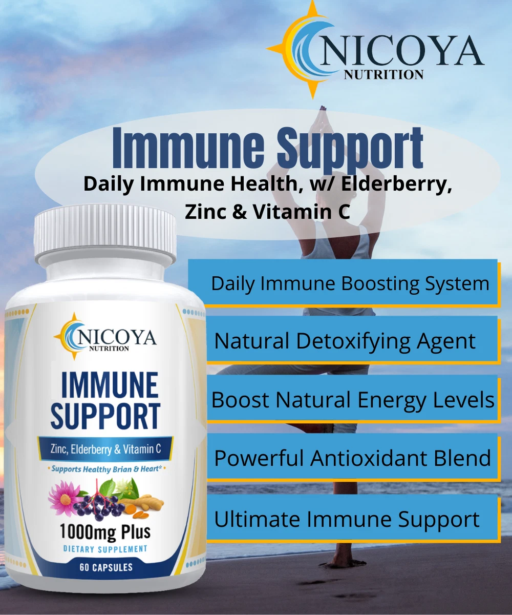 Bottle of Elderberry Immune Support Supplement – 12 in 1, 1000MG+ to support health and wellness