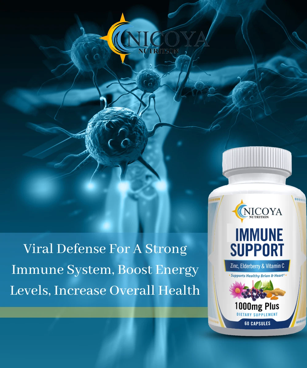 Bottle of Elderberry Immune Support Supplement – 12 in 1, 1000MG+ to support health and wellness