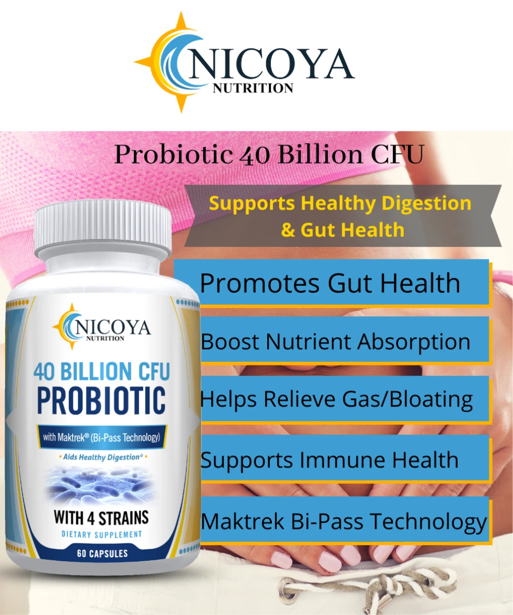 Bottle of Probiotic Supplement for Digestive & Immune Support – 40 Billion CFU, 60 CT to support health and wellness