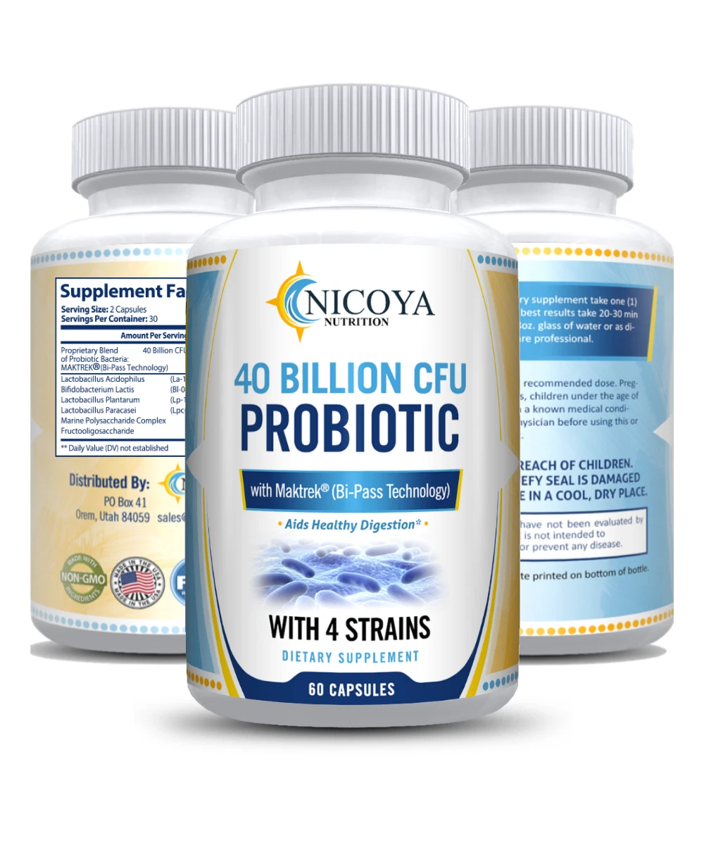 Bottle of Probiotic Supplement for Digestive & Immune Support – 40 Billion CFU, 60 CT to support health and wellness