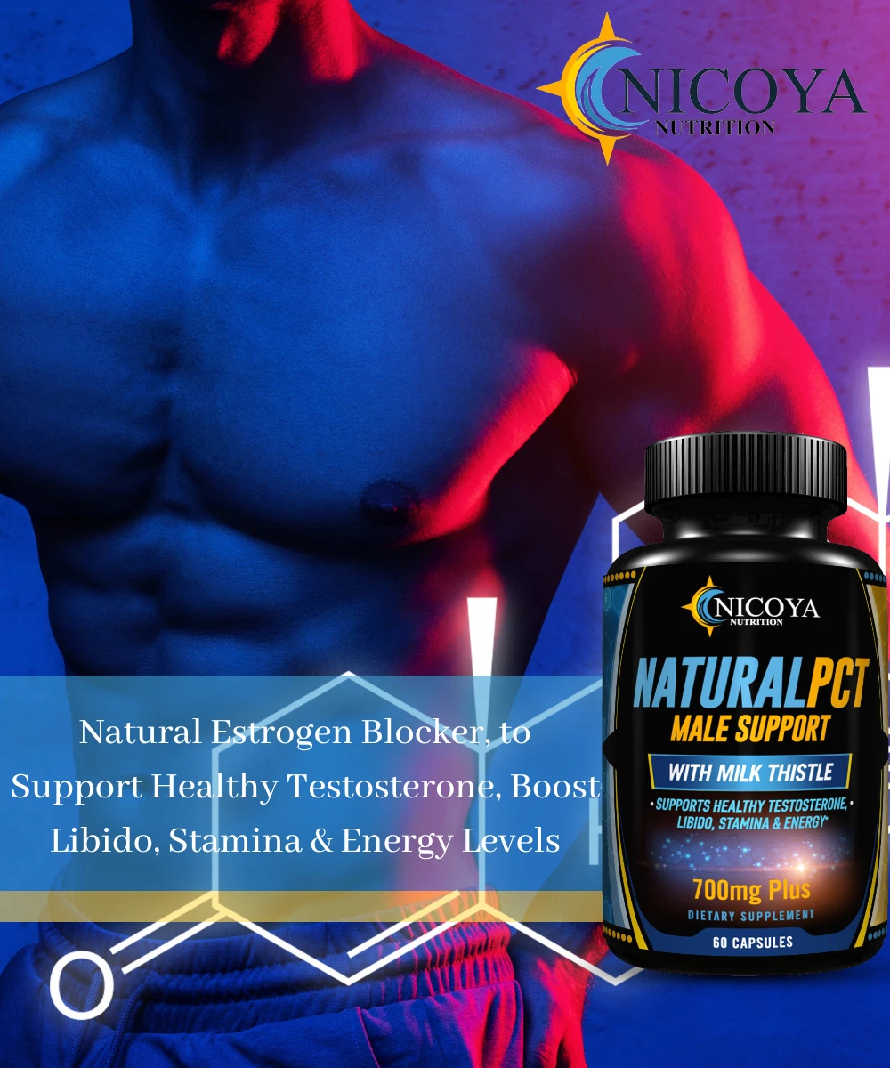 Bottle of PCT Supplement for Hormone & Male Support – 700 MG+ to support health and wellness