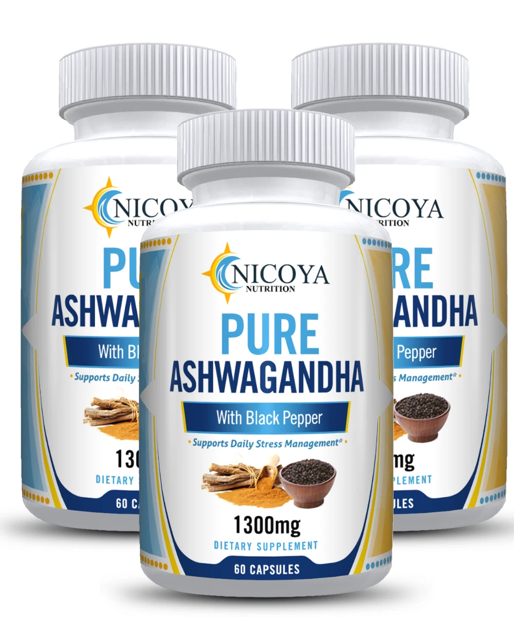 Bottle of Ashwagandha Supplement for Stress & Calm Support – 1300mg, Organic to support health and wellness