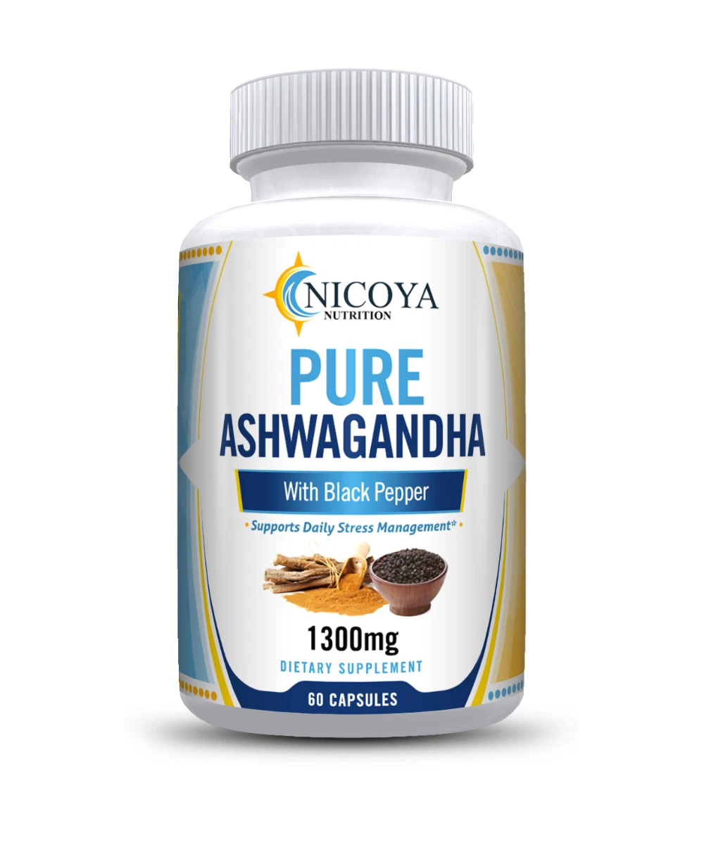 Bottle of Ashwagandha Supplement for Stress & Calm Support – 1300mg, Organic to support health and wellness