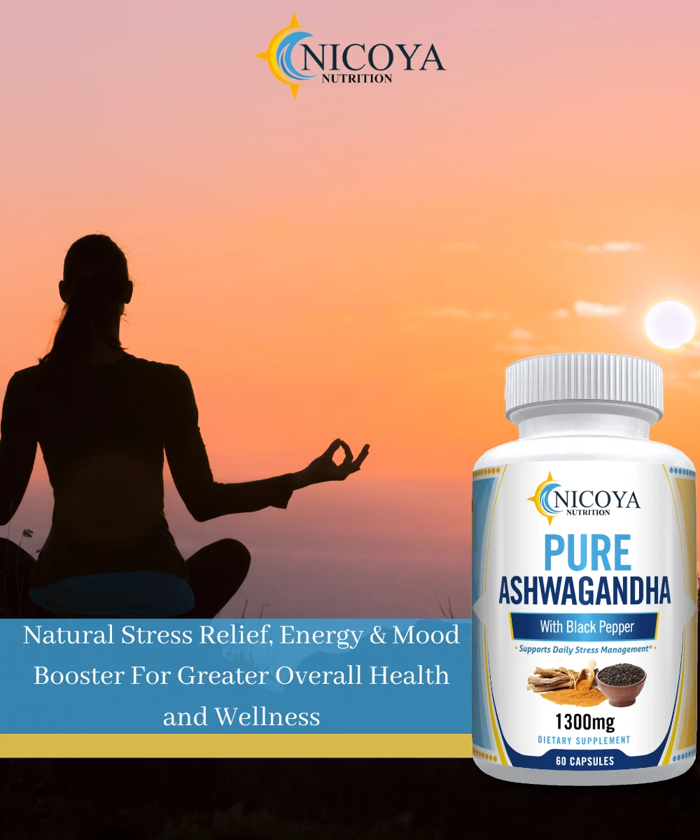 Bottle of Ashwagandha Supplement for Stress & Calm Support – 1300mg, Organic to support health and wellness