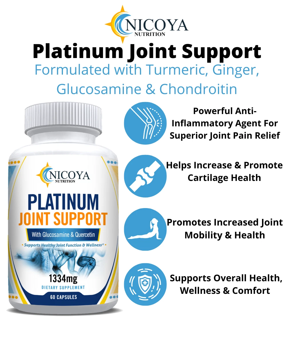 Bottle of Glucosamine Platinum Joint Support for Pain Relief & Mobility – 1334MG to support health and wellness