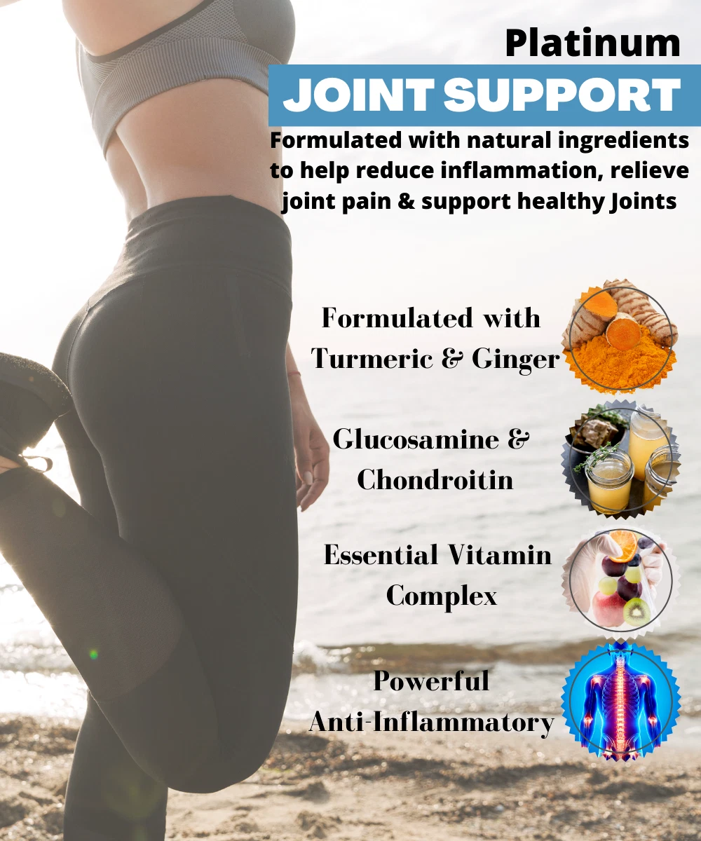 Bottle of Glucosamine Platinum Joint Support for Pain Relief & Mobility – 1334MG to support health and wellness