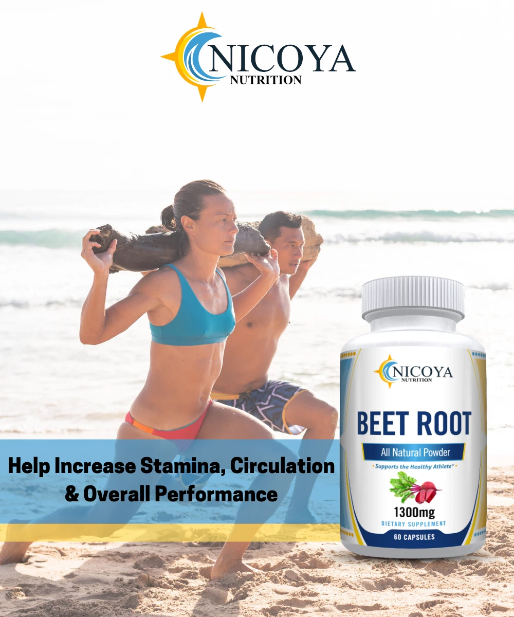 Bottle of Beetroot Nitric Oxide Booster for Circulation & Energy Support – 1300mg to support health and wellness