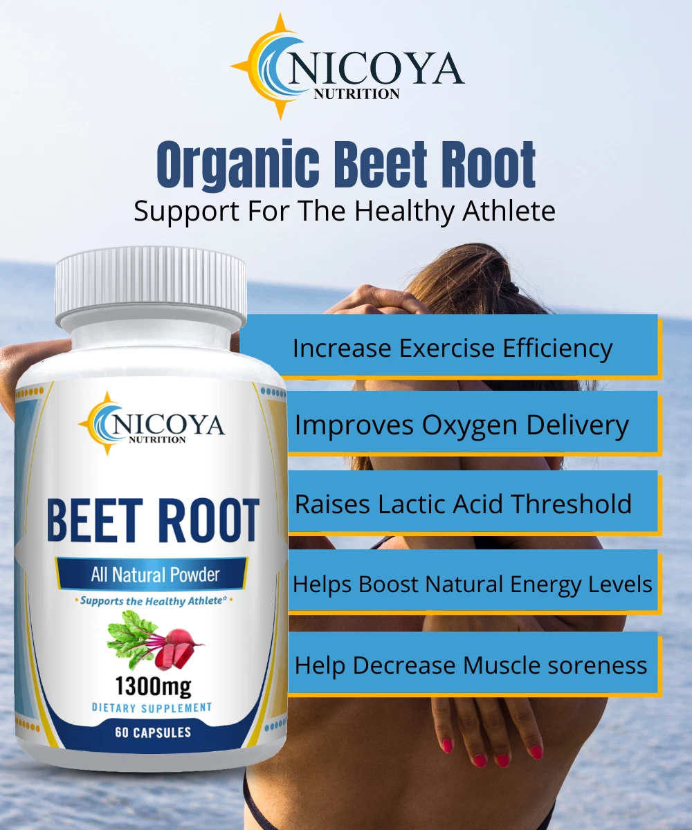 Bottle of Beetroot Nitric Oxide Booster for Circulation & Energy Support – 1300mg to support health and wellness