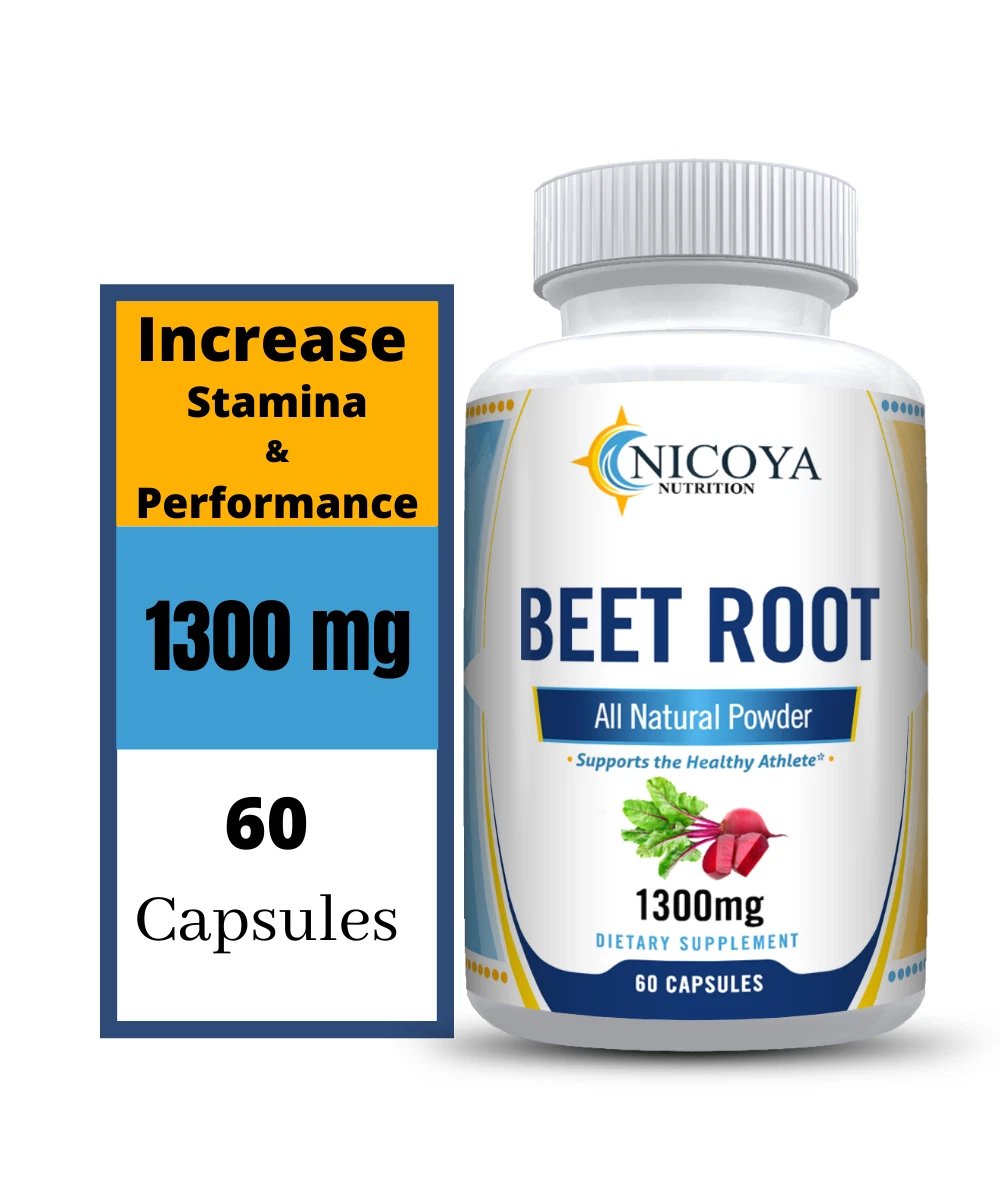 Bottle of Beetroot Nitric Oxide Booster for Circulation & Energy Support – 1300mg to support health and wellness