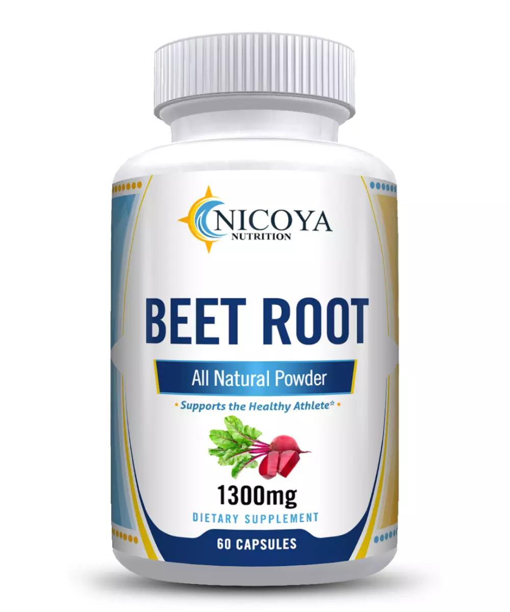 Bottle of Beetroot Nitric Oxide Booster for Circulation & Energy Support – 1300mg to support health and wellness