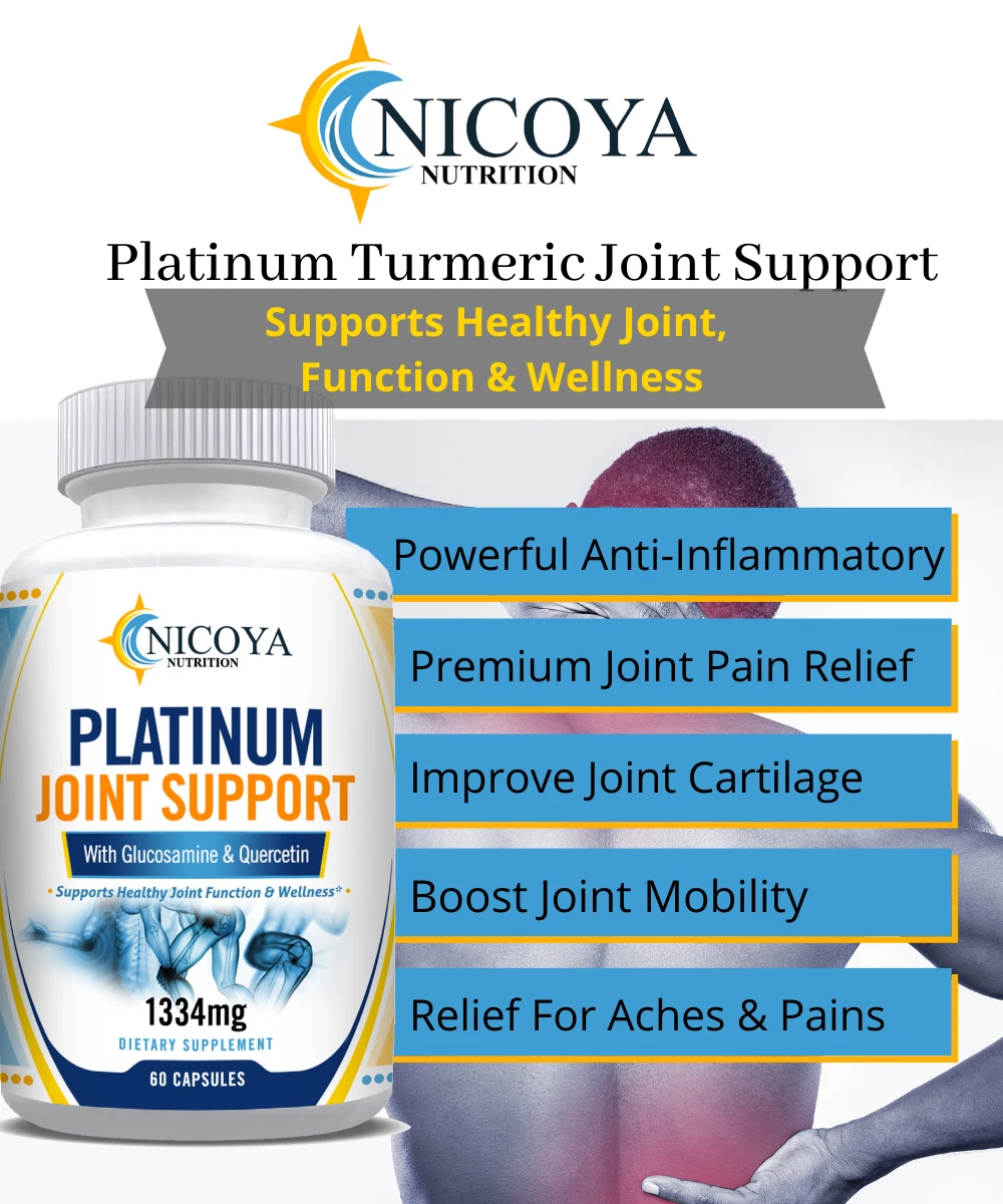 Bottle of Glucosamine Platinum Joint Support for Pain Relief & Mobility – 1334MG to support health and wellness
