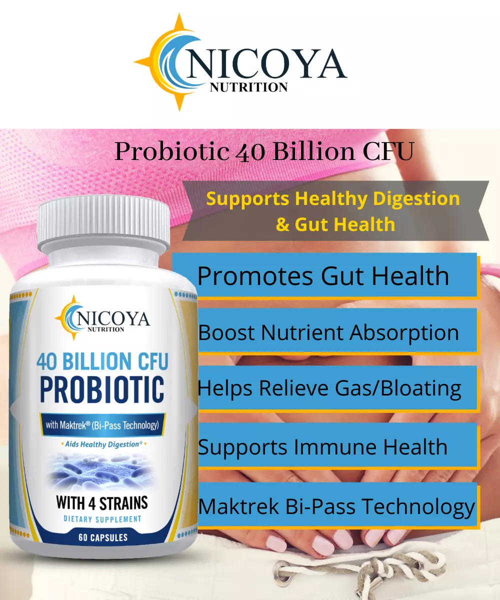 Bottle of Probiotic 40 Billion CFU Supplement for Digestive & Immune Support to support health and wellness