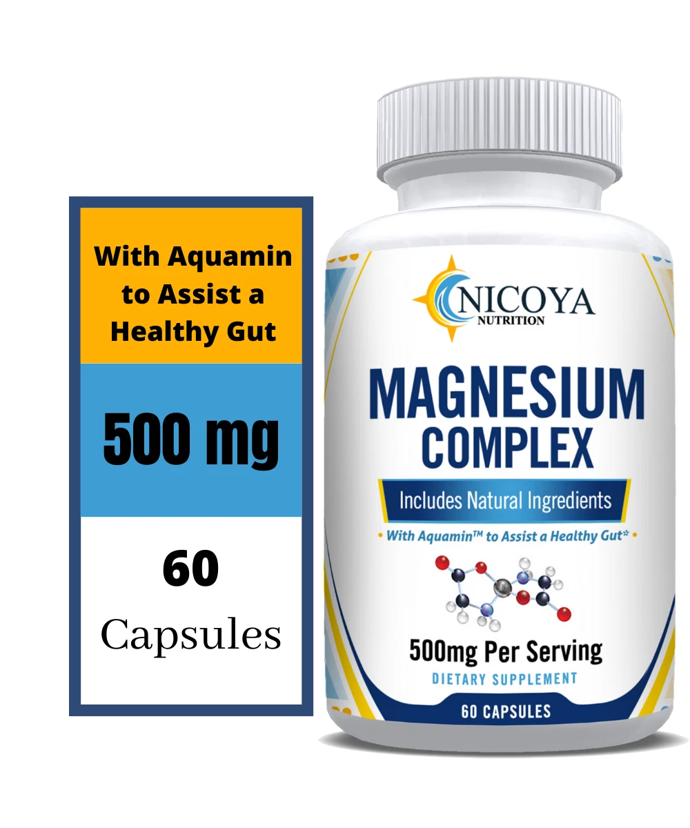 Bottle of Magnesium Complex Supplement for Stress & Relaxation Support – 500mg to support health and wellness