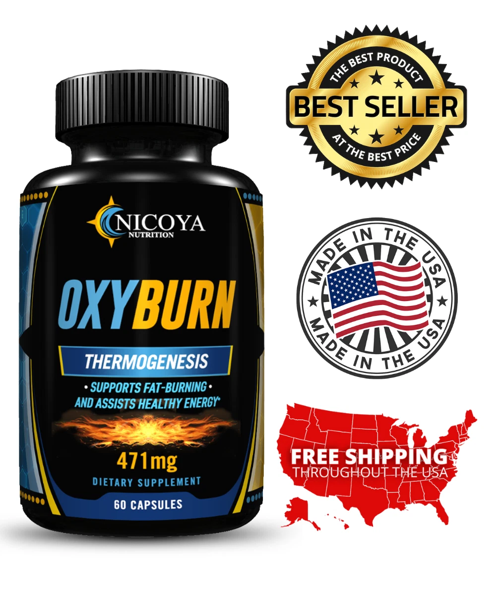 Bottle of Thermogenic OXY BURN Supplement for Weight Loss & Energy Support to support health and wellness