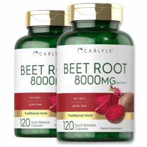 Bottle of Beet Root Capsules 8000mg to support health and wellness