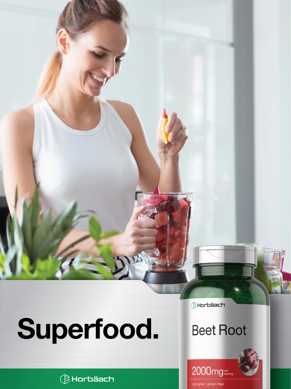 Bottle of Beet Root Powder Capsules 2000mg to support health and wellness