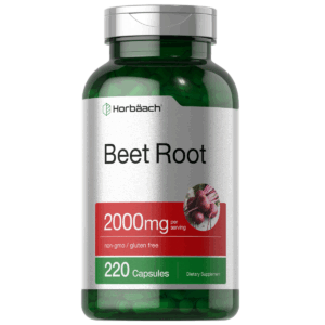 Bottle of Beet Root Powder Capsules 2000mg to support health and wellness