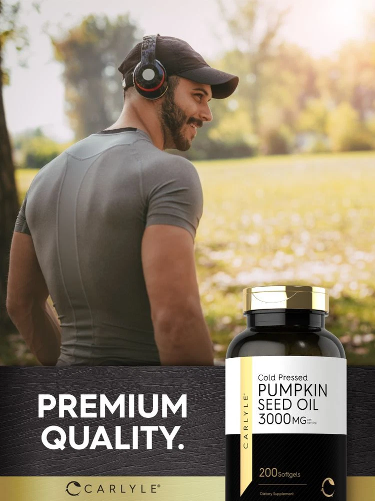 Bottle of Pumpkin Seed Oil 3000mg to support health and wellness
