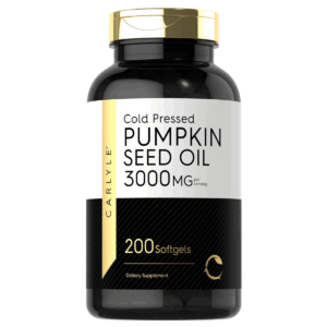 Bottle of Pumpkin Seed Oil 3000mg to support health and wellness