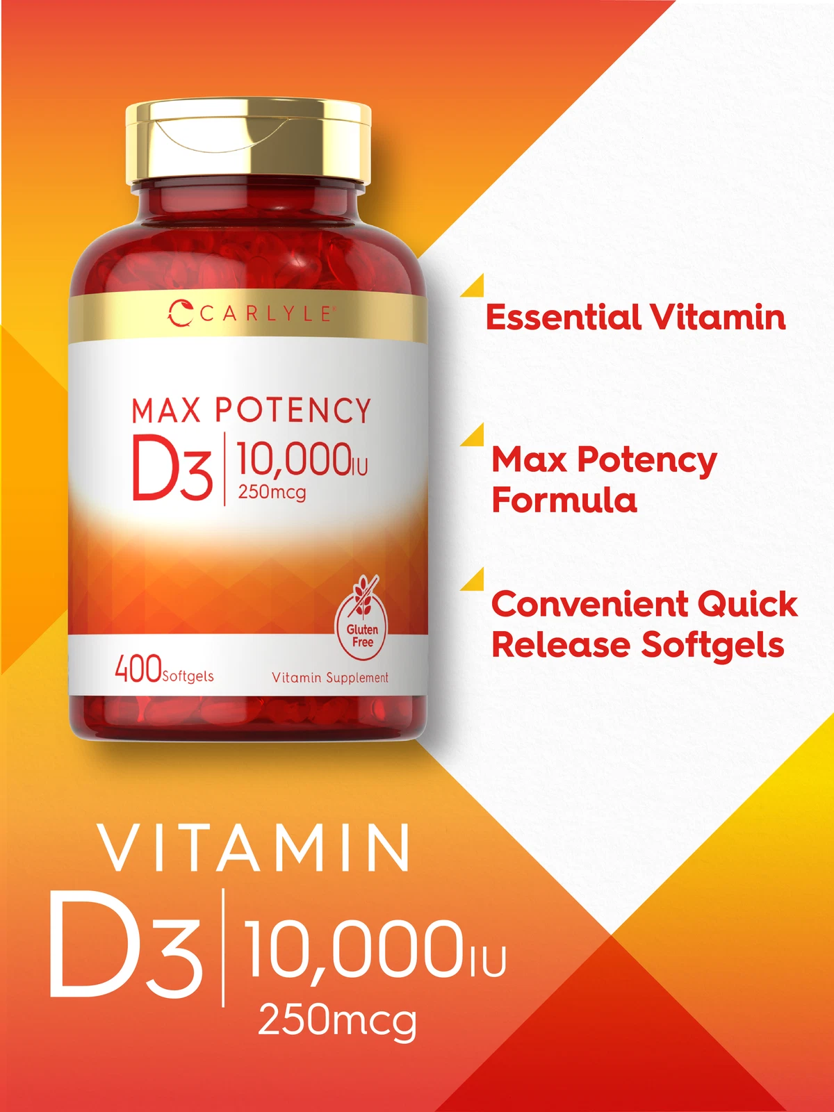 Bottle of Vitamin D3 10000 IU to support health and wellness