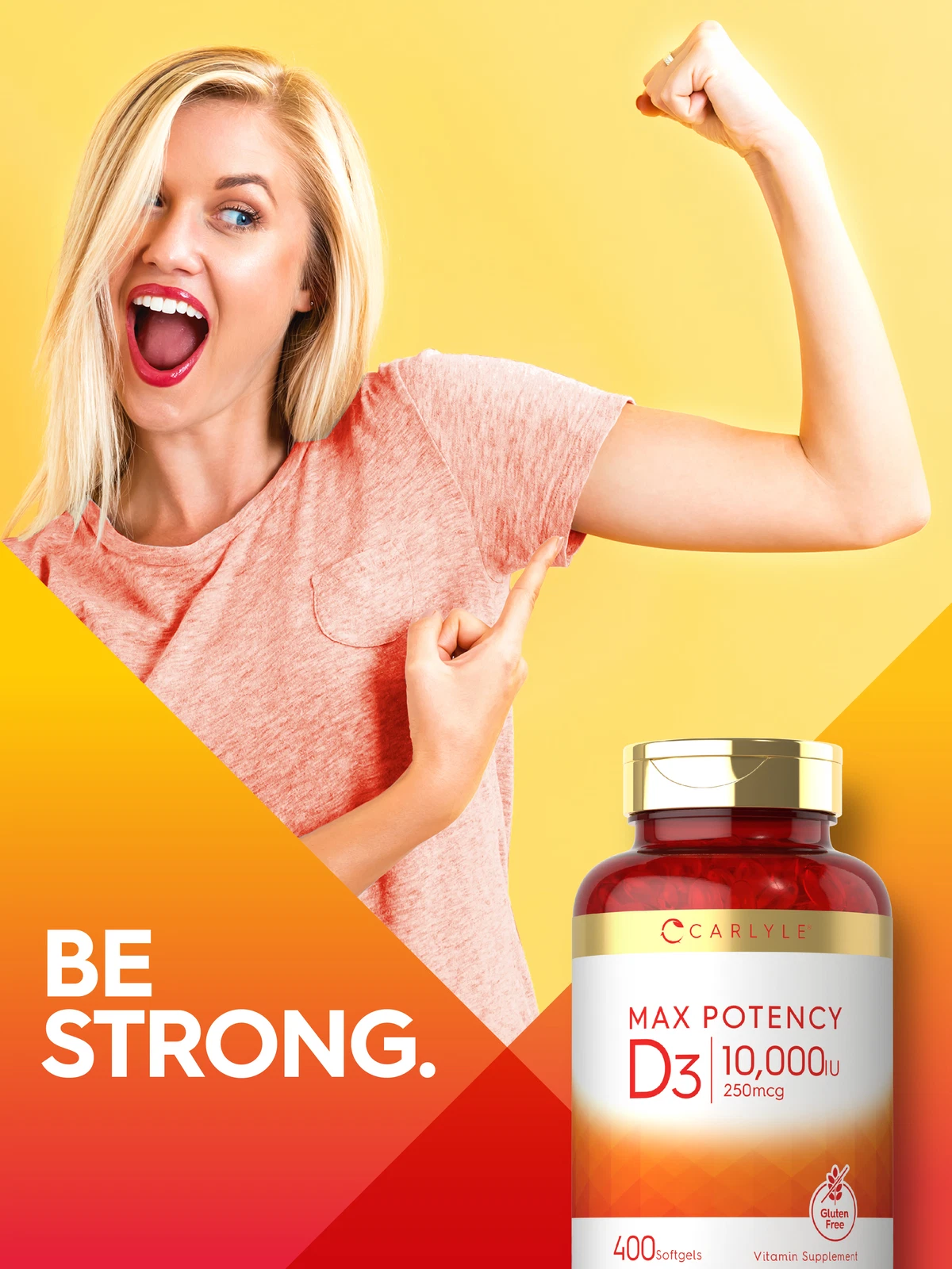 Bottle of Vitamin D3 10000 IU to support health and wellness