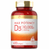 Bottle of Vitamin D3 10000 IU to support health and wellness