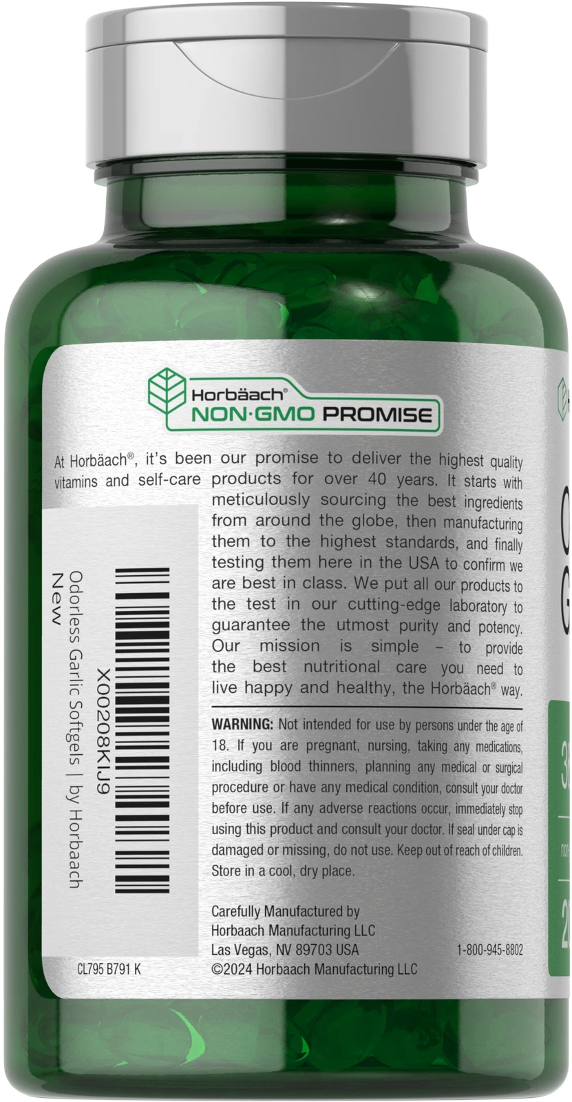 Bottle of Odorless Garlic Pills 3600mg to support health and wellness