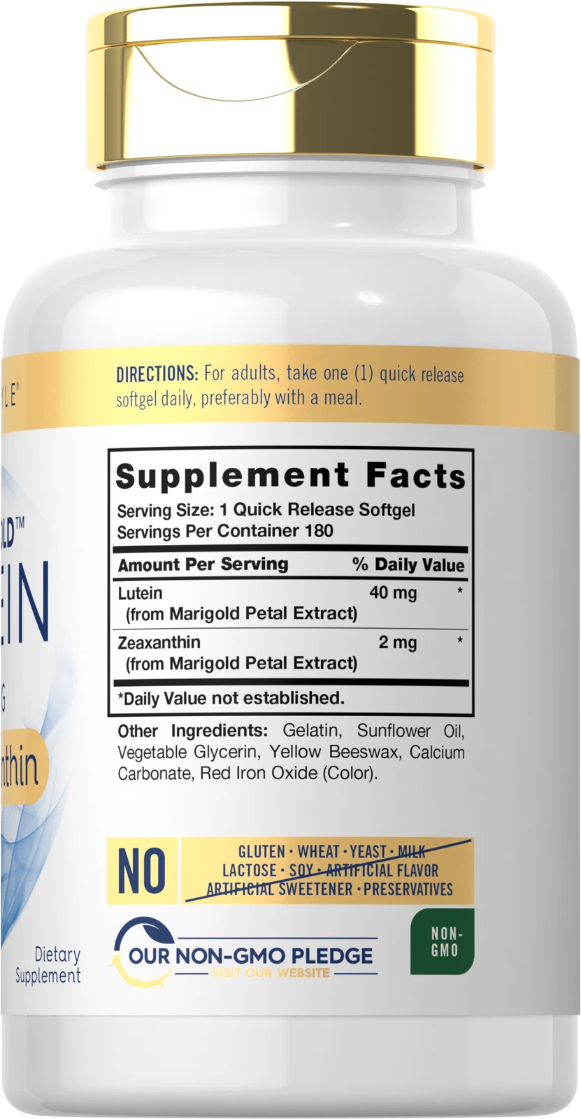 Bottle of Lutein & Zeaxanthin 40mg to support health and wellness