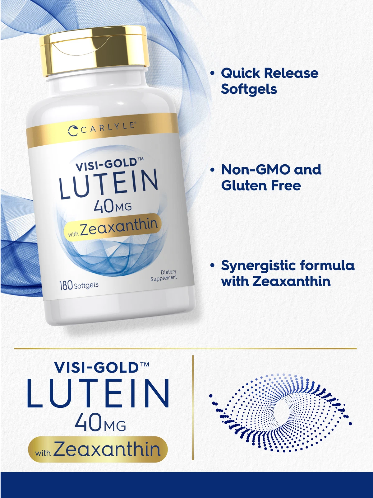 Bottle of Lutein & Zeaxanthin 40mg to support health and wellness