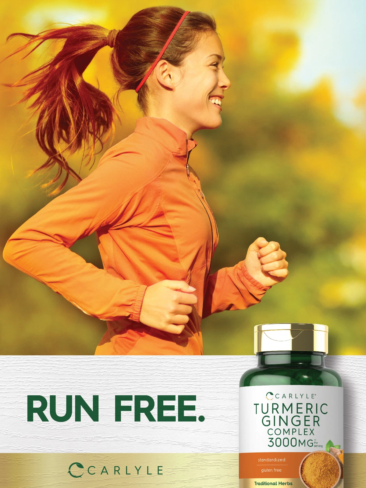 Bottle of Turmeric Curcumin & Ginger Complex 3000mg to support health and wellness