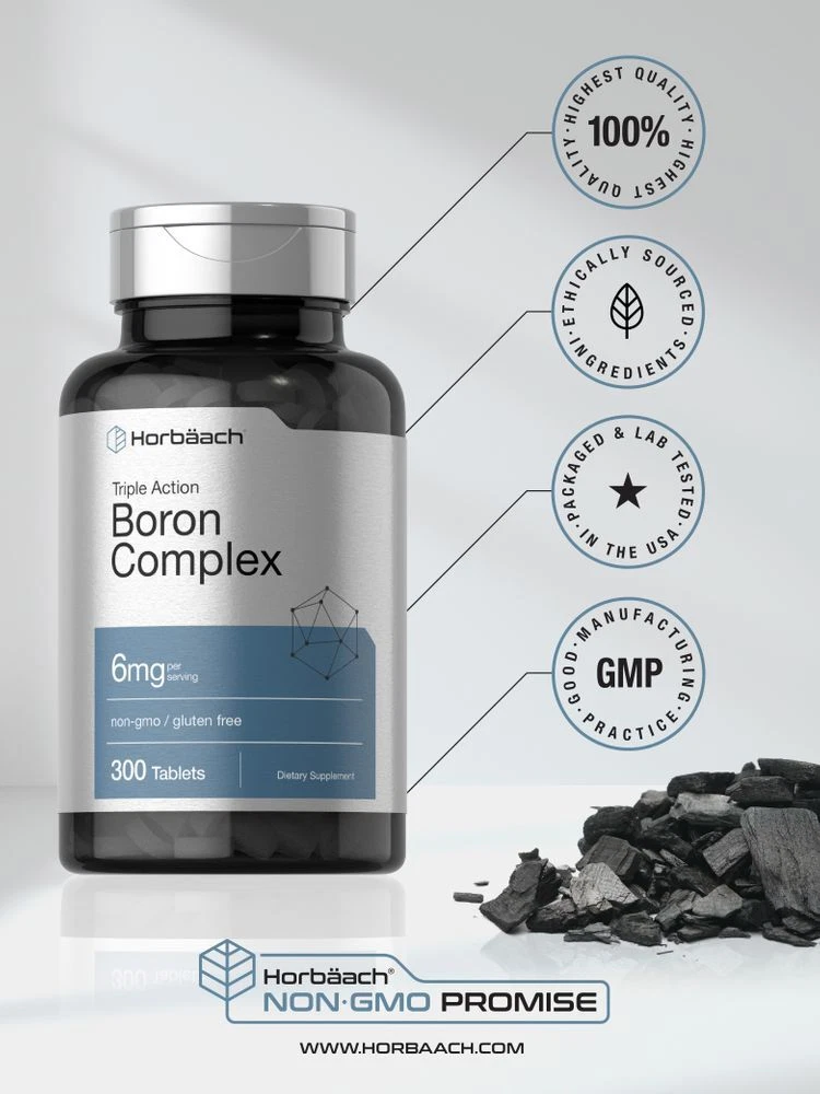 Bottle of Triple Boron Complex 6mg to support health and wellness