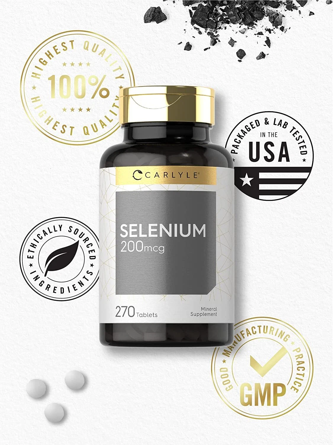 Bottle of Selenium 200mcg to support health and wellness
