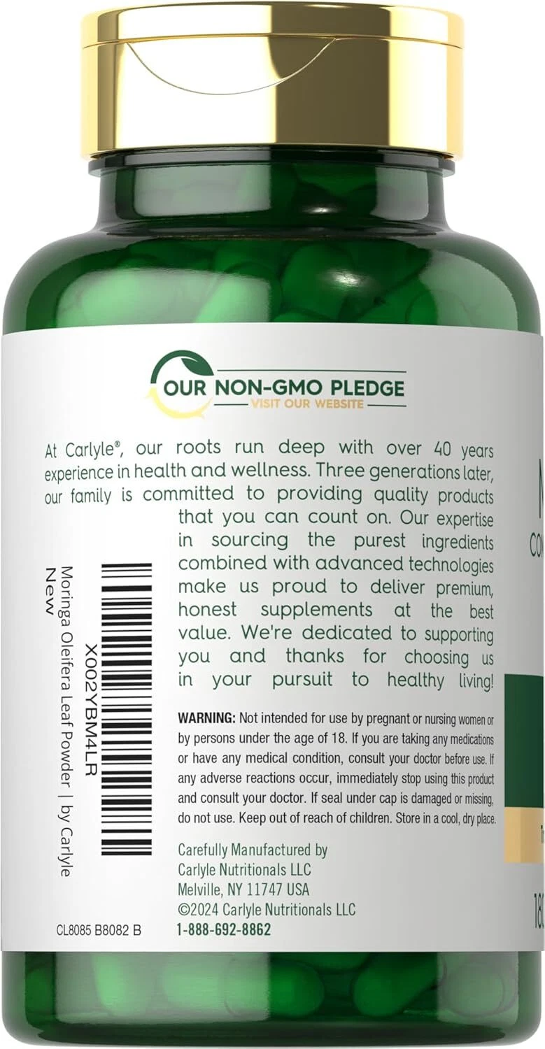 Bottle of Moringa Oleifera 6000mg to support health and wellness