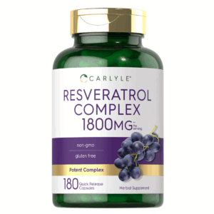 Bottle of Resveratrol 1800mg to support health and wellness