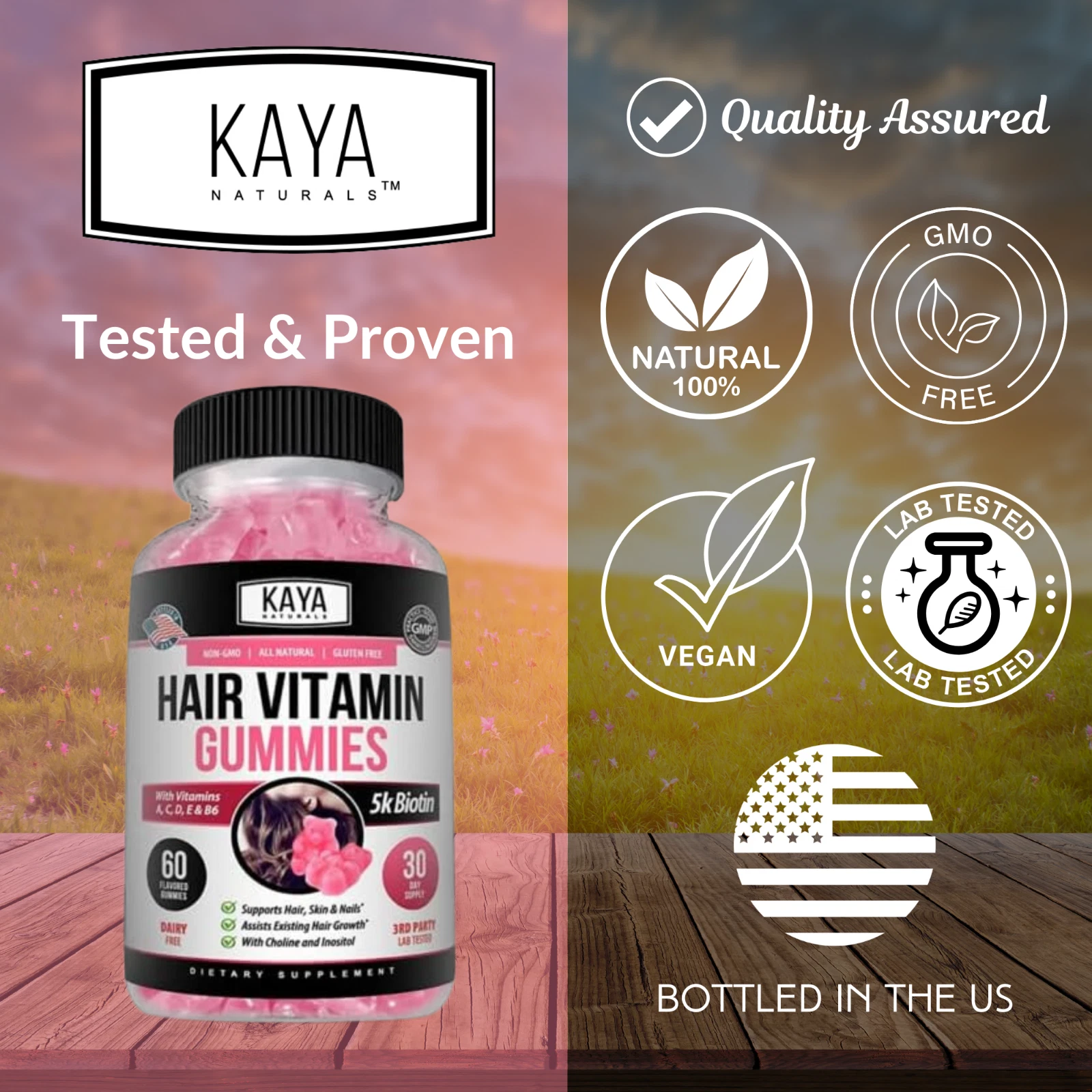 Bottle of Mushroom Complex Supplement with lion's mane, immune support to support health and wellness
