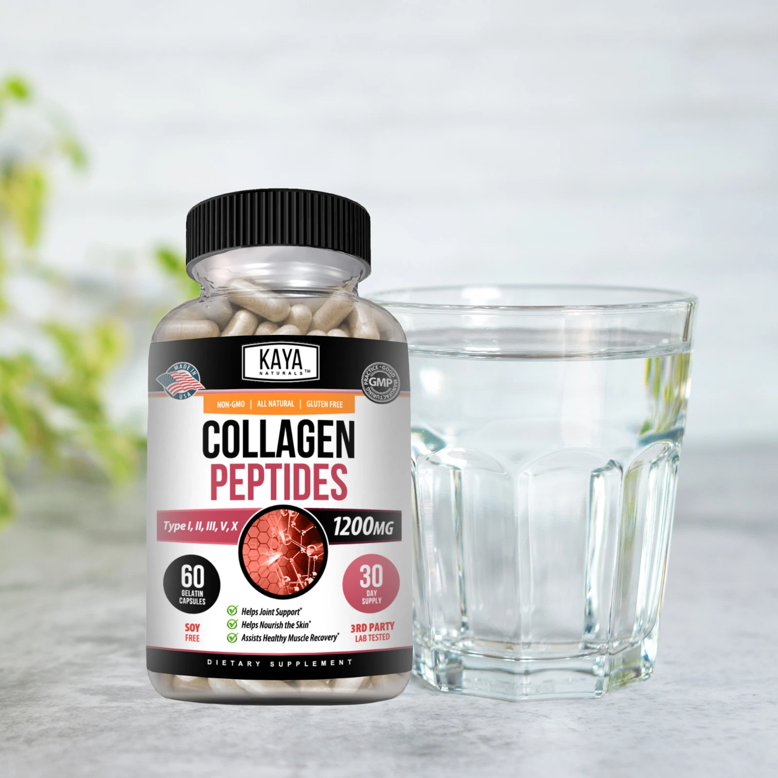 Bottle of Collagen Vitamin Gummies with collagen, hair & skin support to support health and wellness