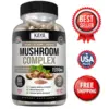 Bottle of Mushroom Complex Supplement with lion's mane, immune support to support health and wellness