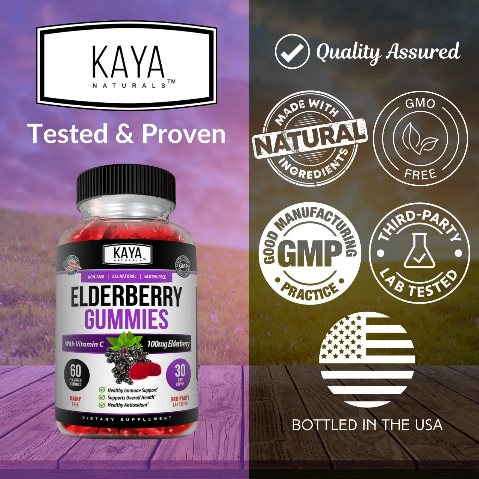 Bottle of Immune Support Gummies with zinc, immune support to support health and wellness